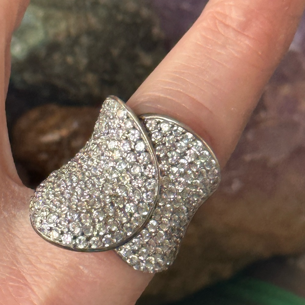 Cz Statement Sterling Silver Stunner Ring - image 2